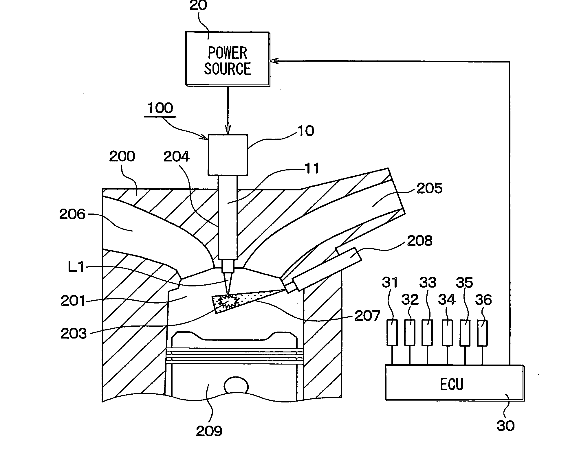 Laser type engine ignition device
