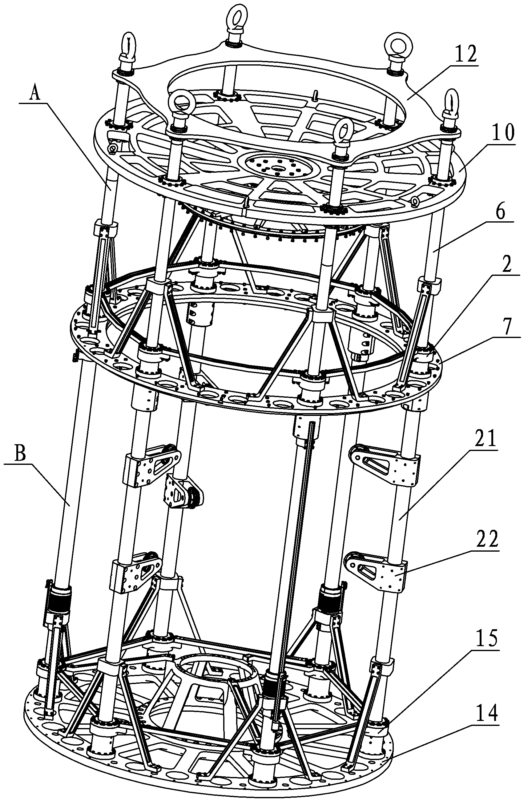 Large-scale split installation mouse cage type bearing framework