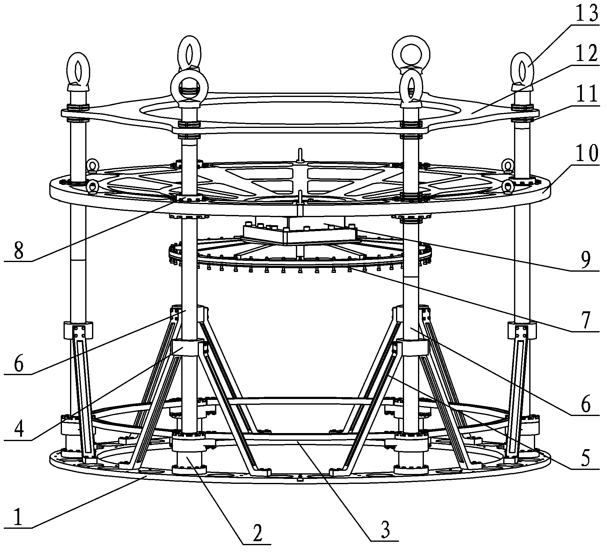 Large-scale split installation mouse cage type bearing framework