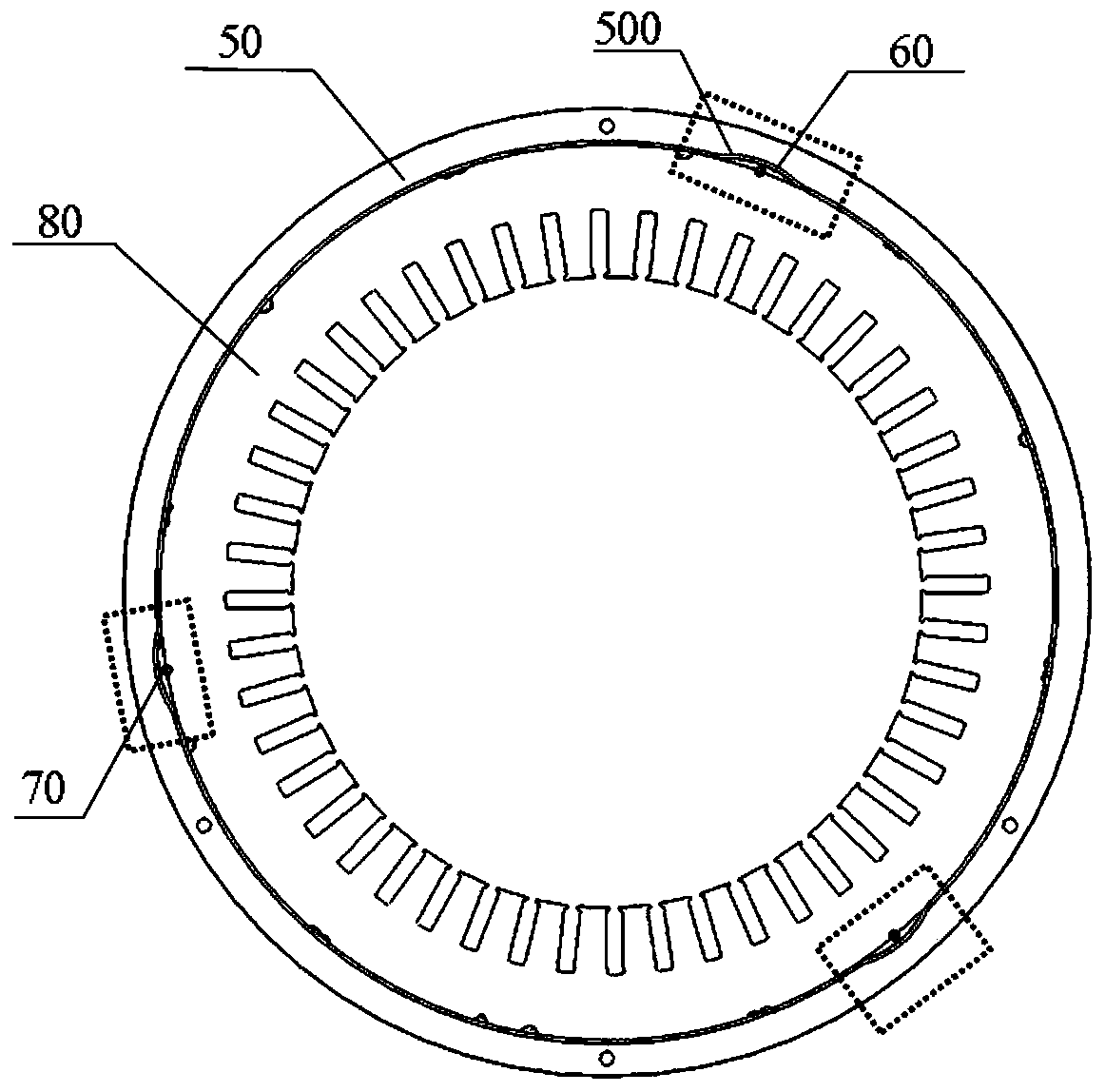 Motor and motor stator cooling structure