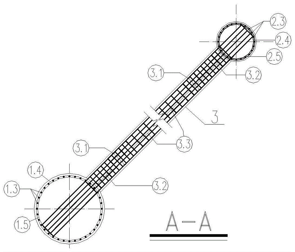 Composite foundation frame and its construction technology for transmission towers in steep mountainous areas