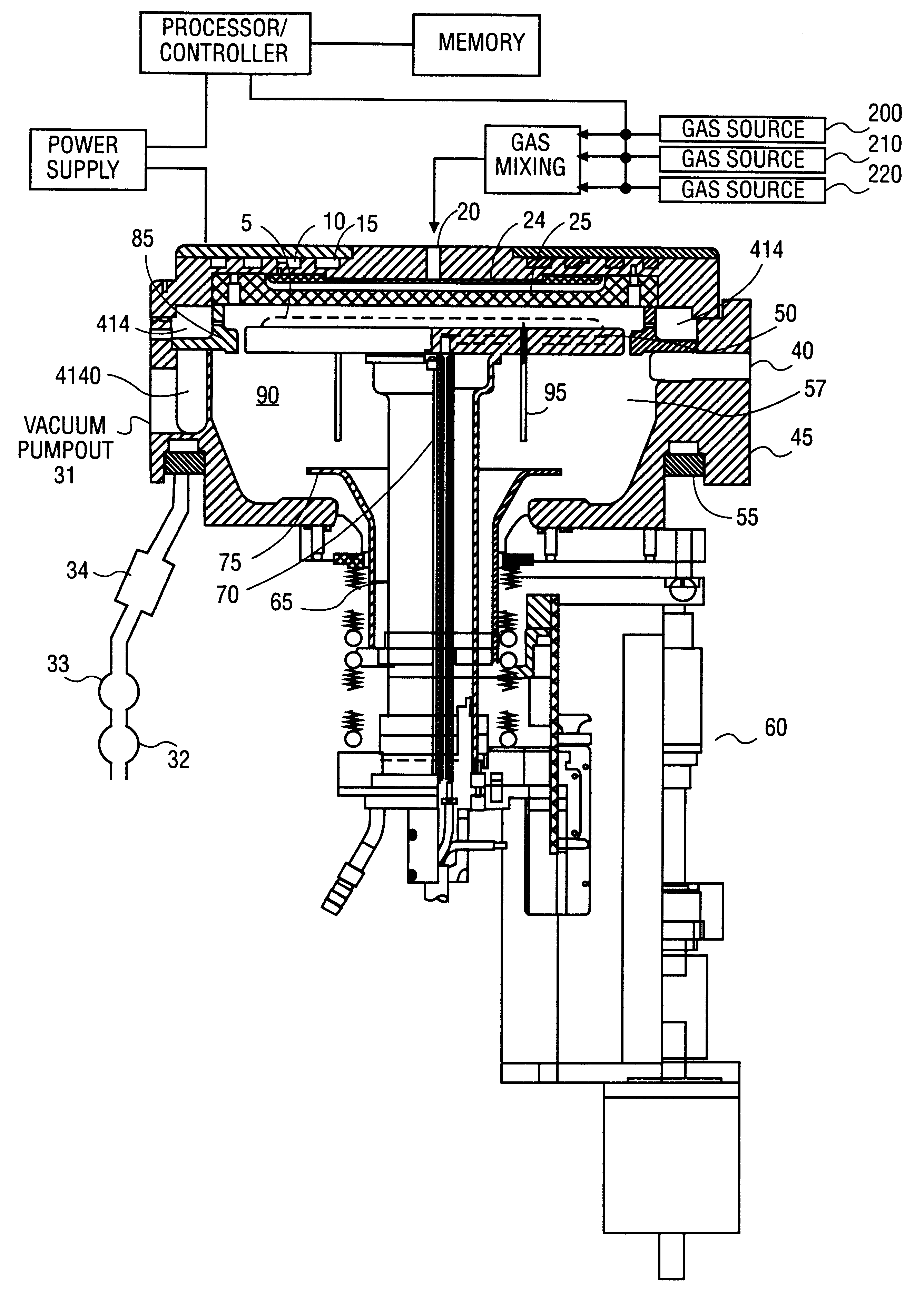 Method of forming a film in a chamber and positioning a substitute in a chamber
