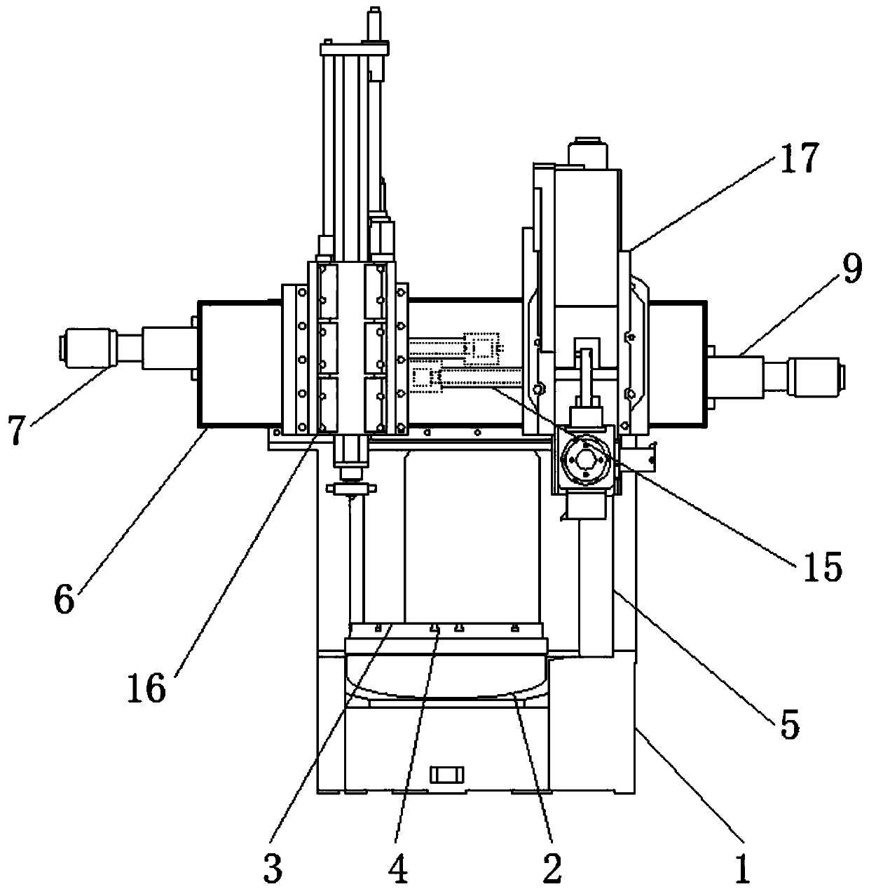 Novel vertical numerical control turning and grinding composite machine tool