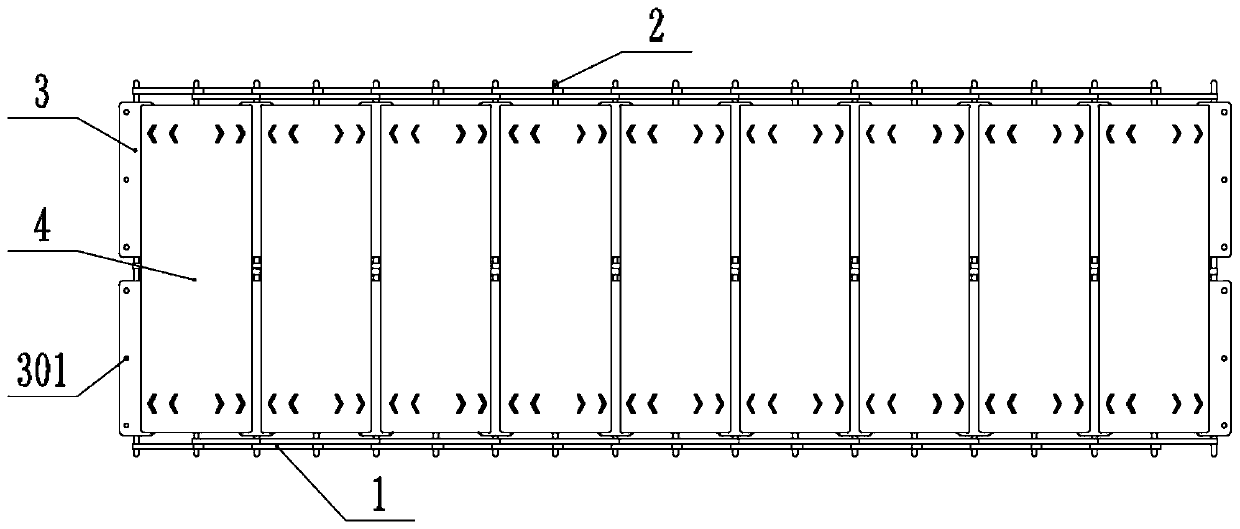 A temporary portable folding pedestrian bridge structure for bridge construction