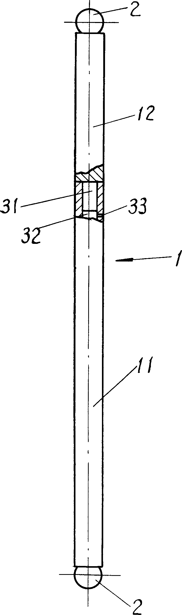 Bimetallic valve push rod