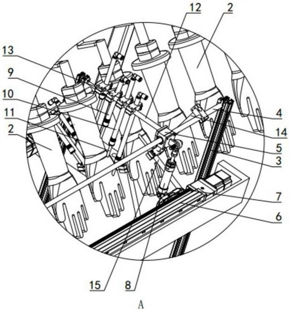 Unreleased glove picking device stable in work, visual detection system and detection method