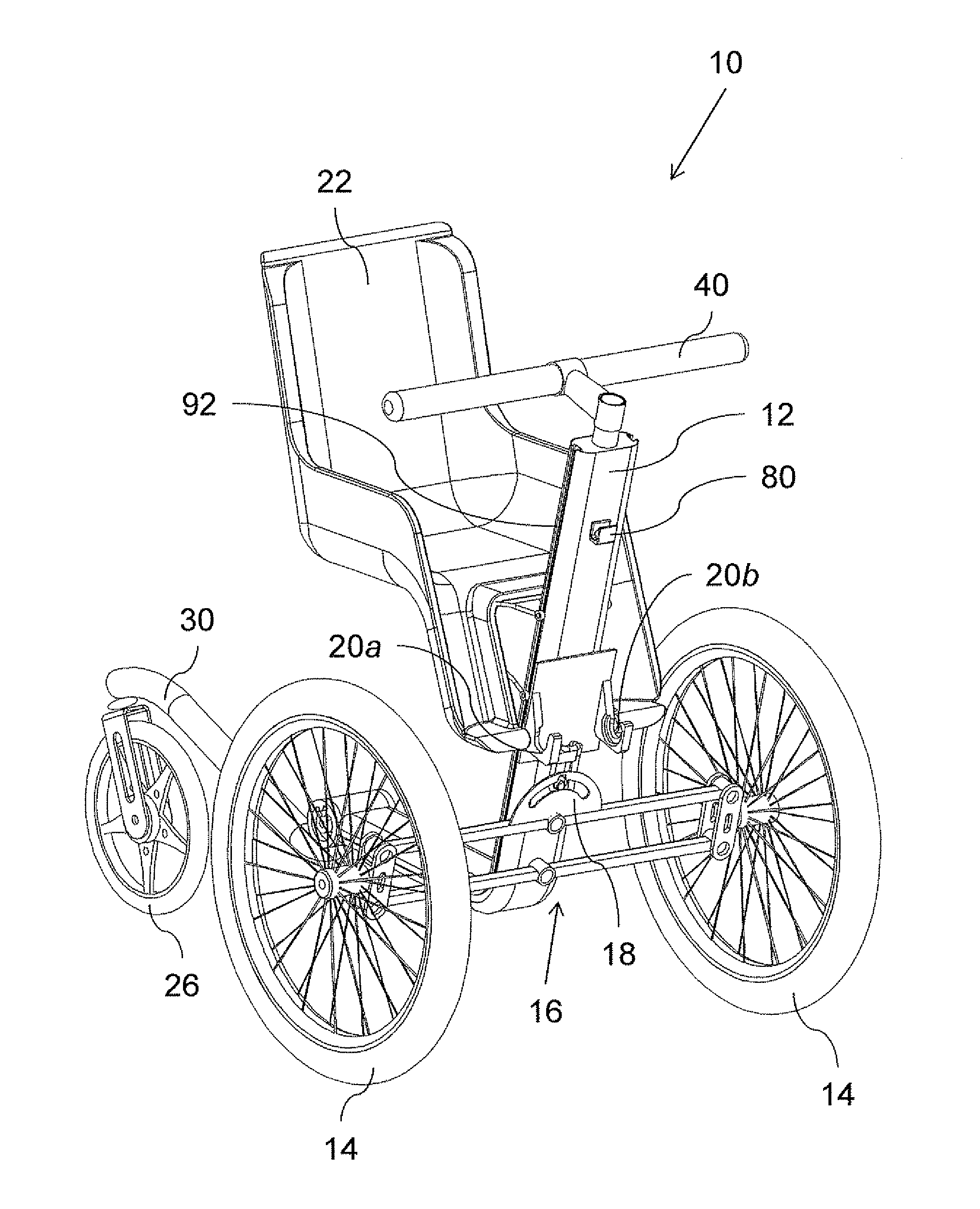 Cart for use with pedal-cycle or other tilt-cornering vehicle