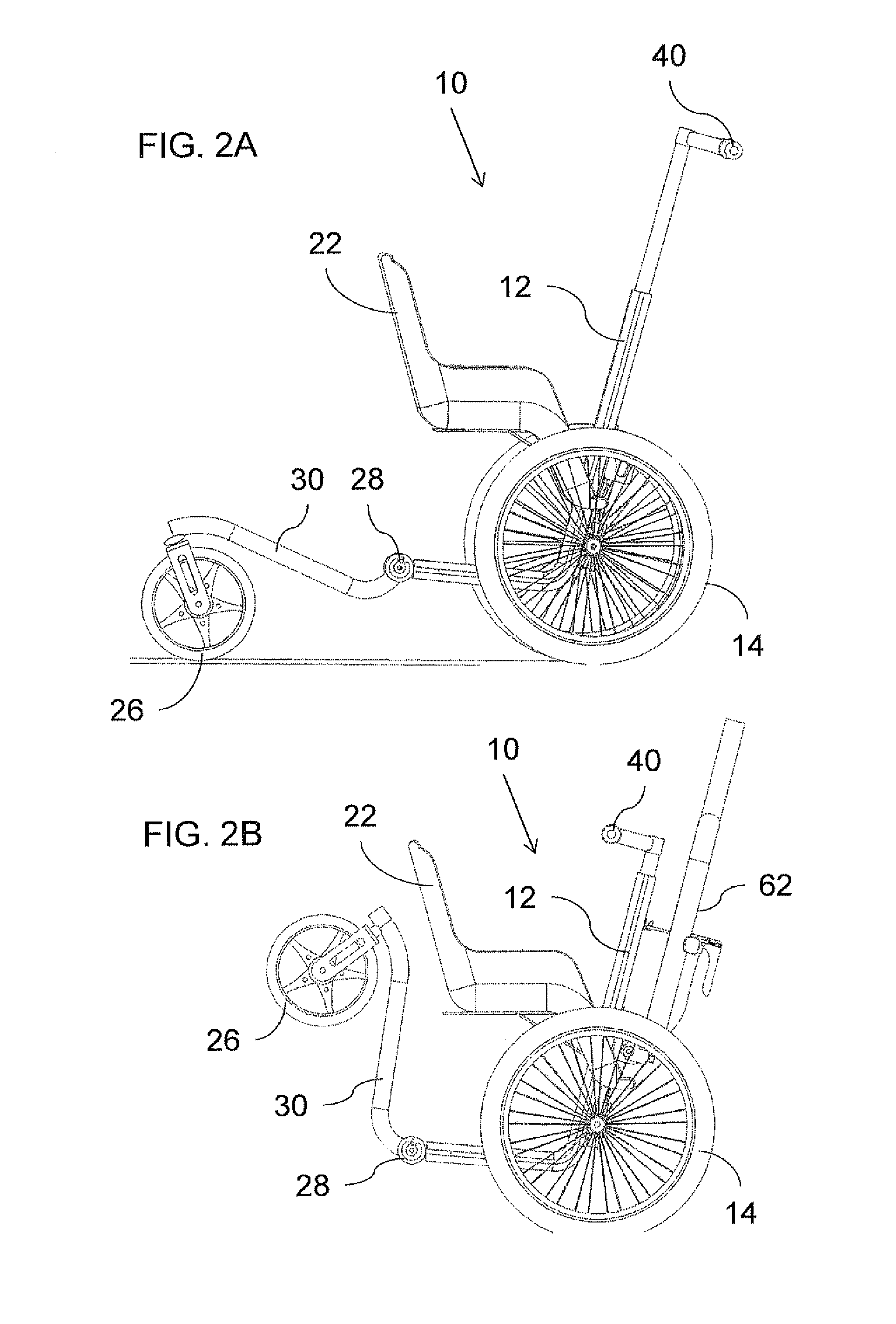Cart for use with pedal-cycle or other tilt-cornering vehicle