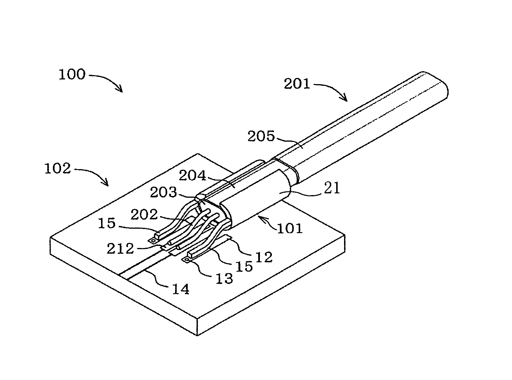 Connection structure and a connection method for connecting a differential signal transmission cable to a circuit board