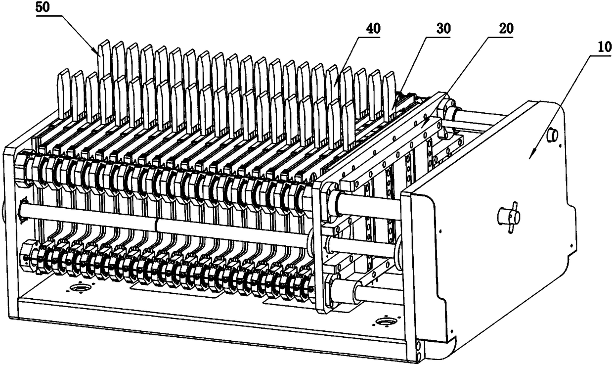 Horizontal-type drying clamp for flexible-packaging battery