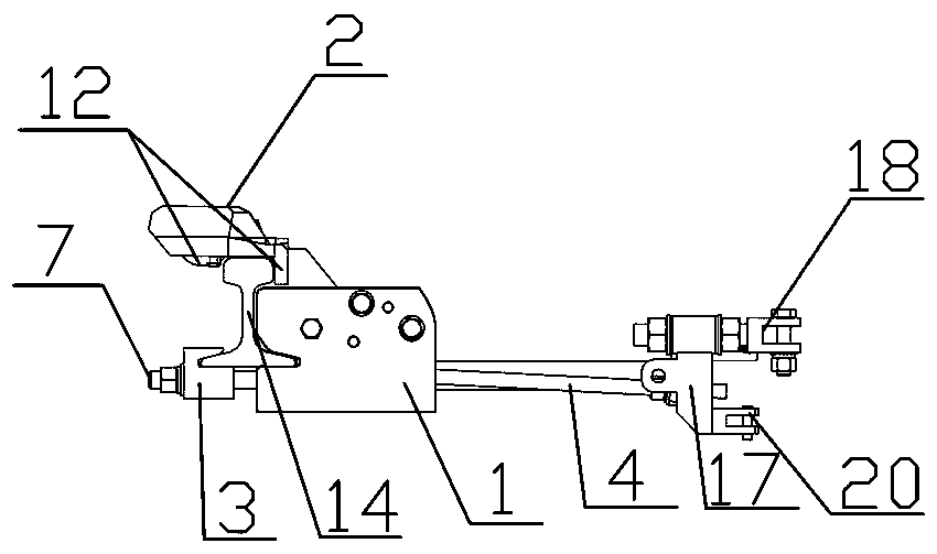 Rotating block type derailer device