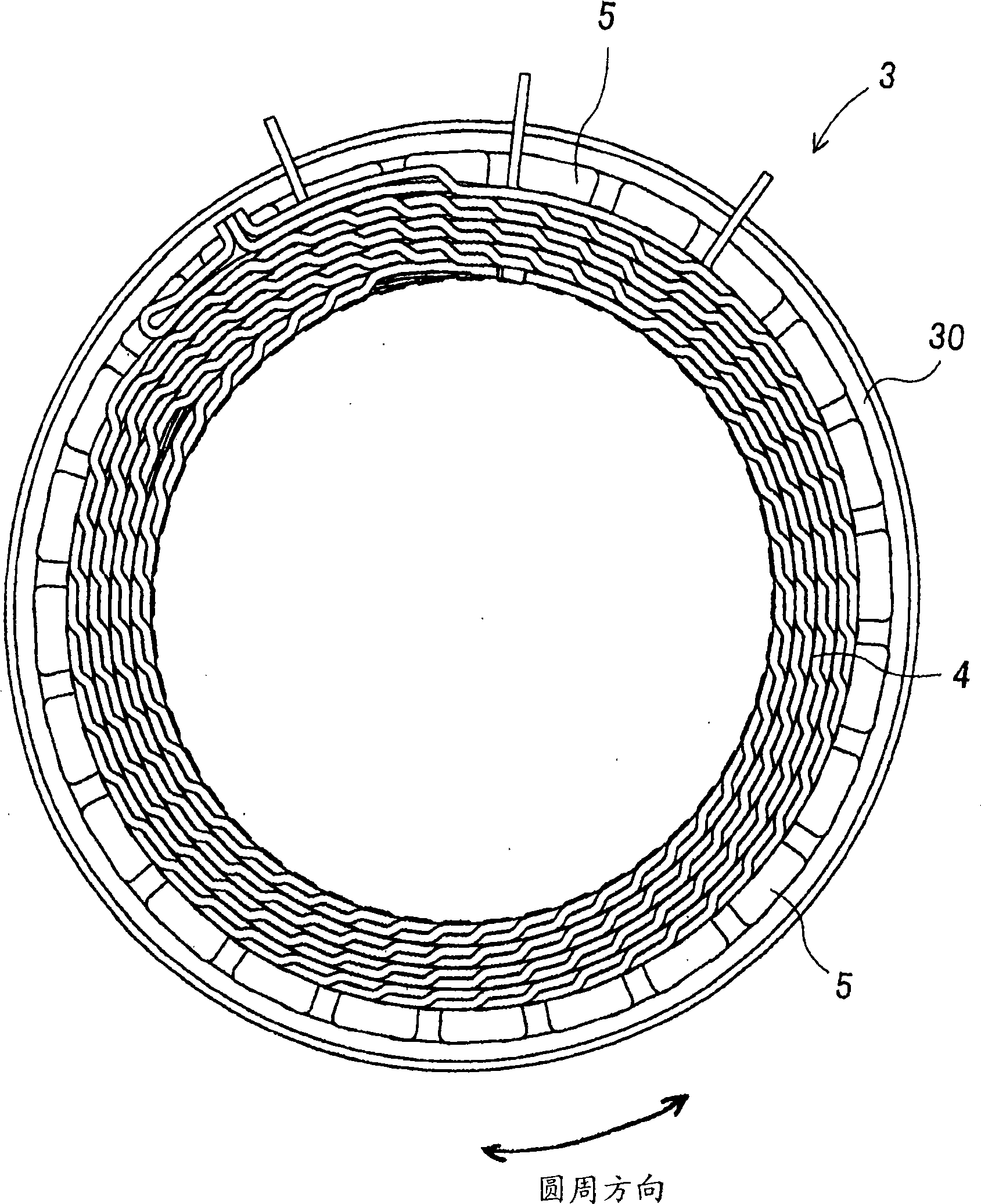 Stator for rotary electric machine, and rotary electric machine using the stator