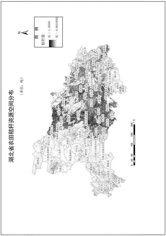 Farmland straw resource spacial distribution estimation method