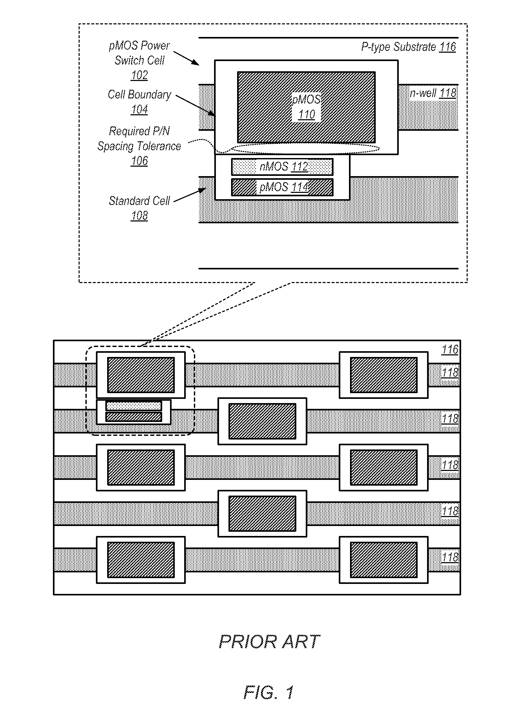 Area efficient power switch