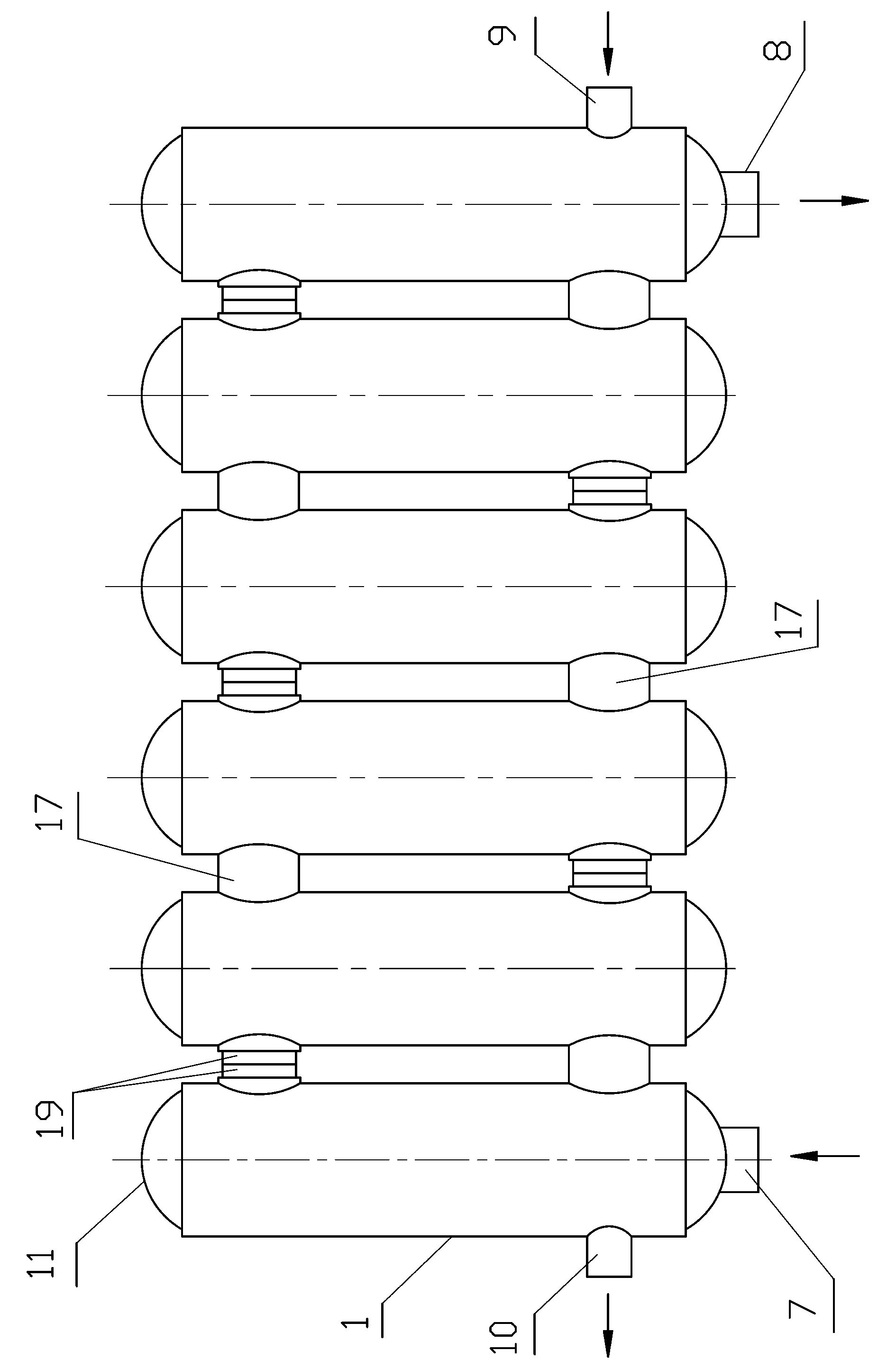 Heater multi-pipe heat conducting type shell-tube water storage bearing heat interchanger and manufacturing technology thereof