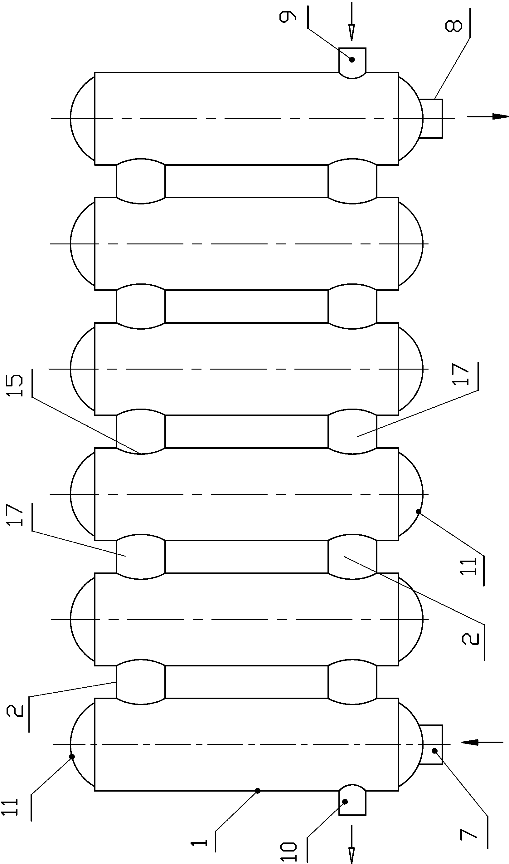 Heater multi-pipe heat conducting type shell-tube water storage bearing heat interchanger and manufacturing technology thereof