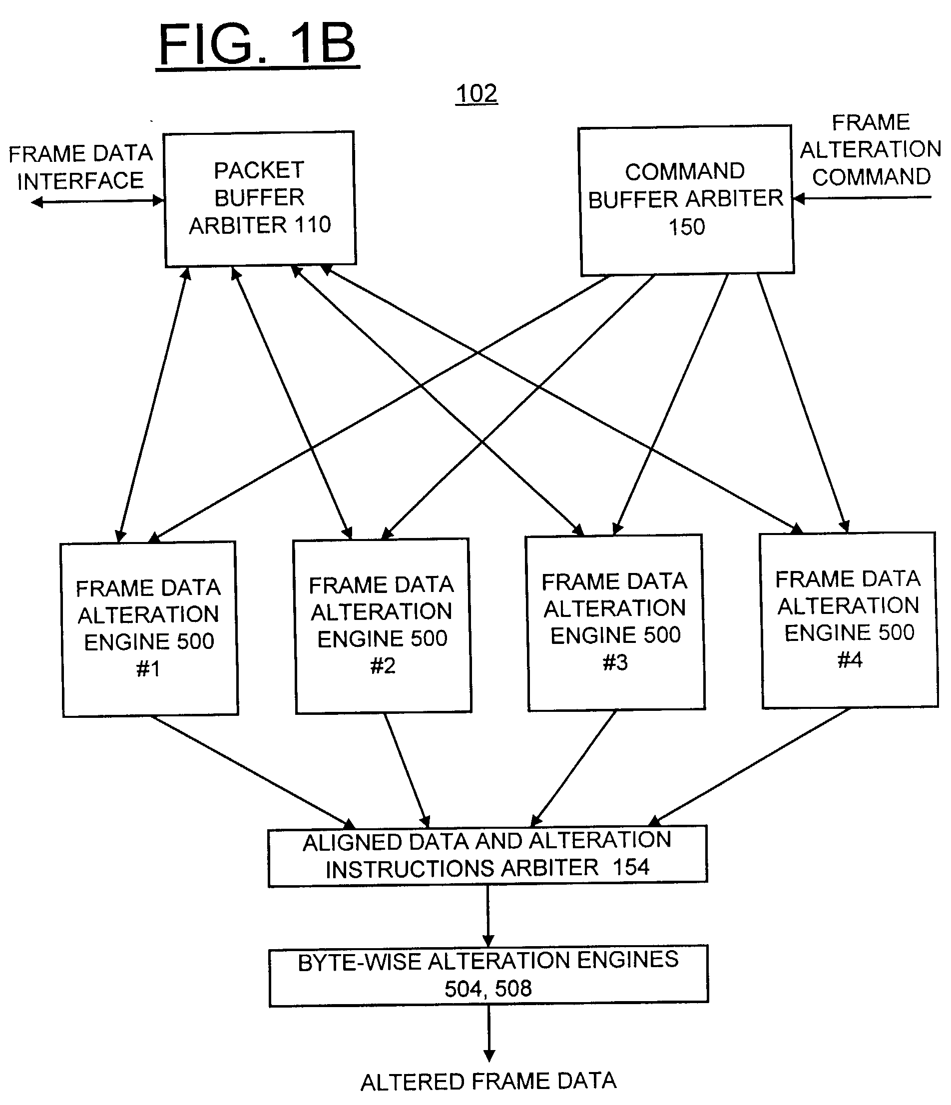 Method and apparatus for implementing alterations on multiple concurrent frames