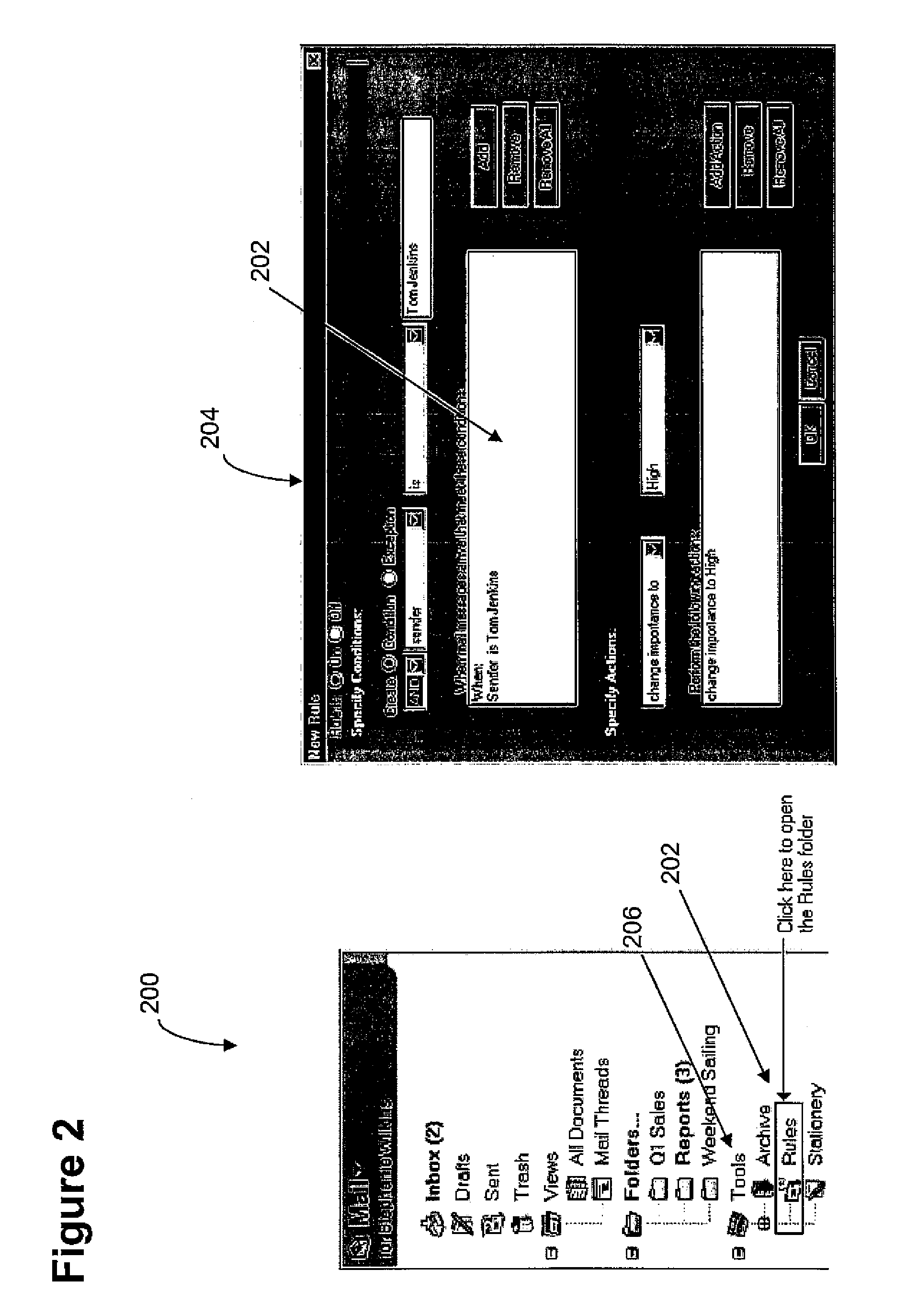 System and method for end-user management of E-mail threads using a single click