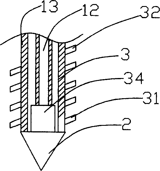 Improved structure of spiral anger and profiled semi screw pole body