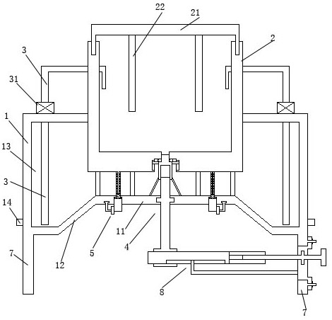 Extended driving type electroplating liquid resetting mechanism