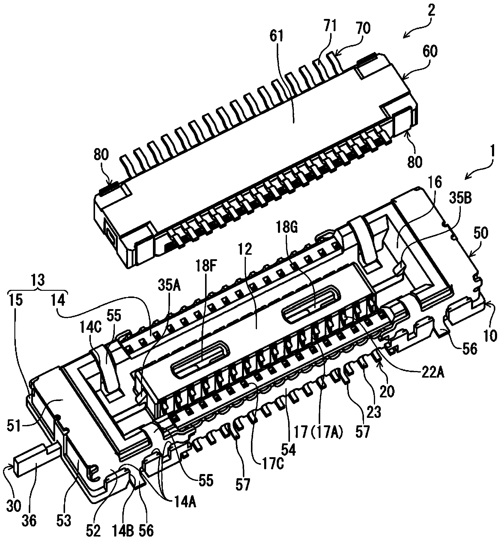 Electric connector for circuit board and electric connector assembly