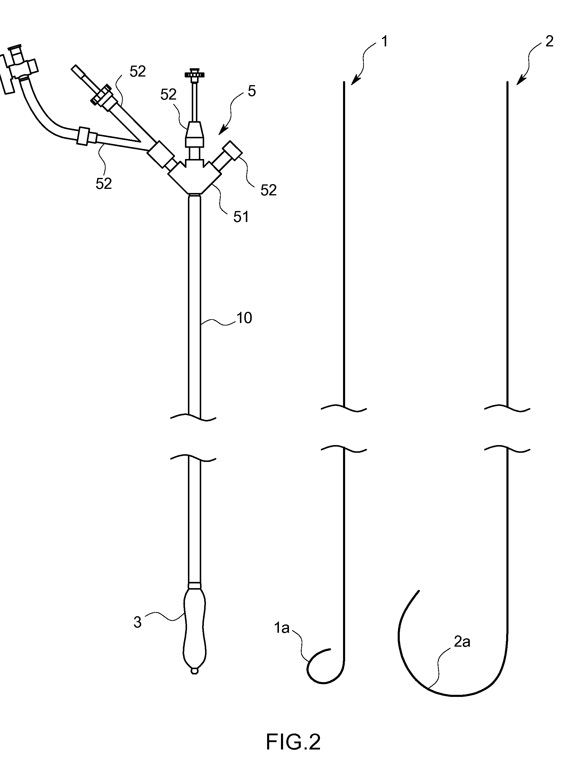 Catheter-type therapeutic or diagnostic instrument provided with shaped wire members and catheter tube to be used together with shaped wire members