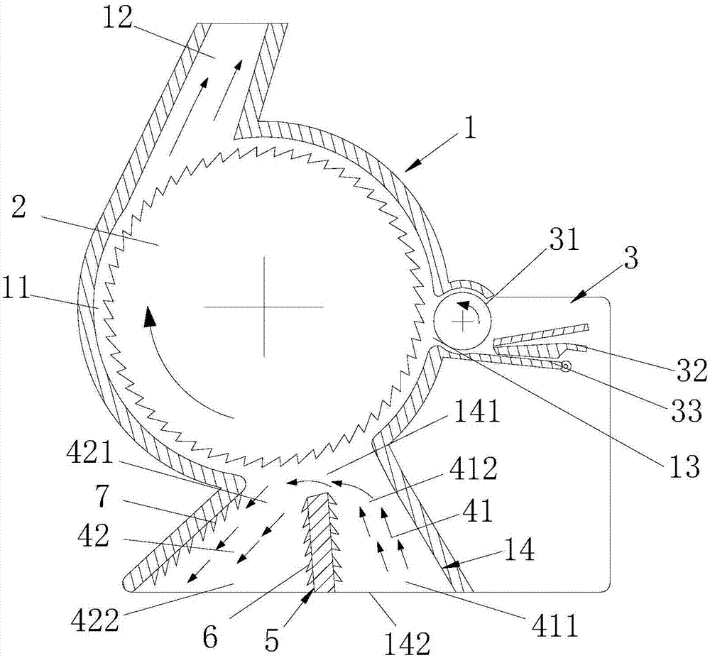Impurity-removing carding device for rotor spinning machine