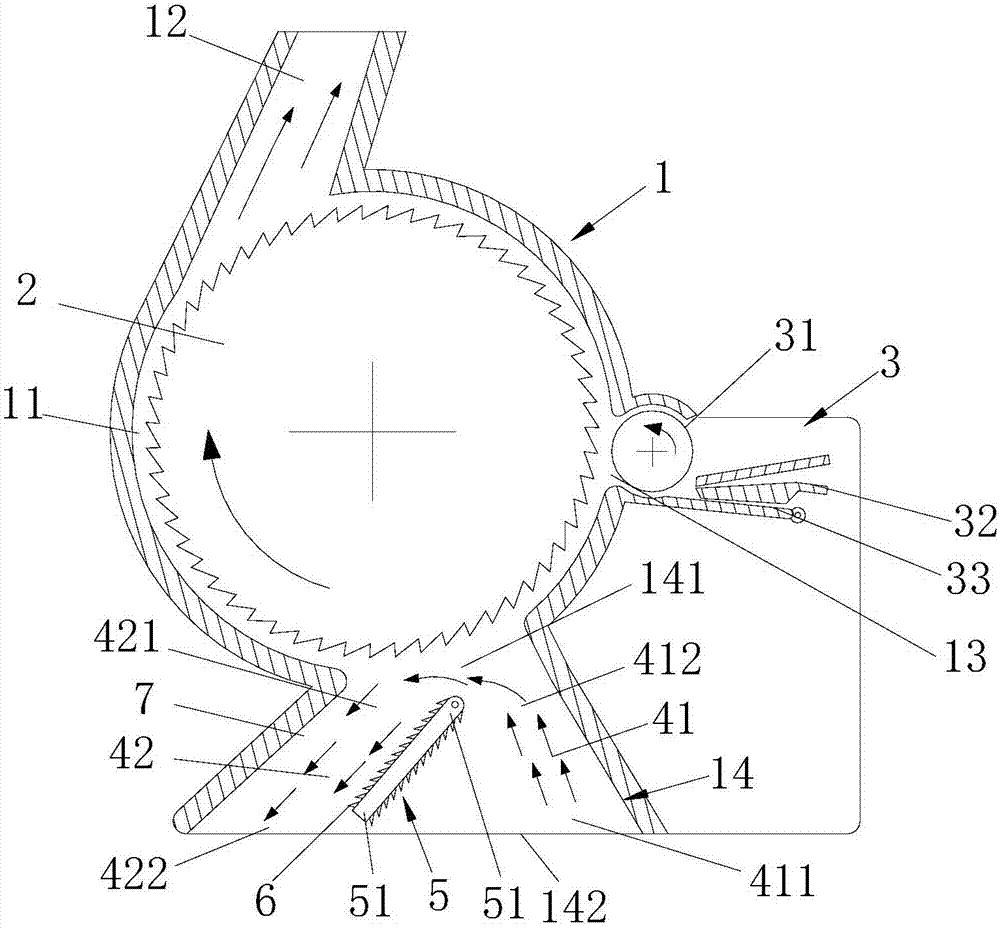 Impurity-removing carding device for rotor spinning machine