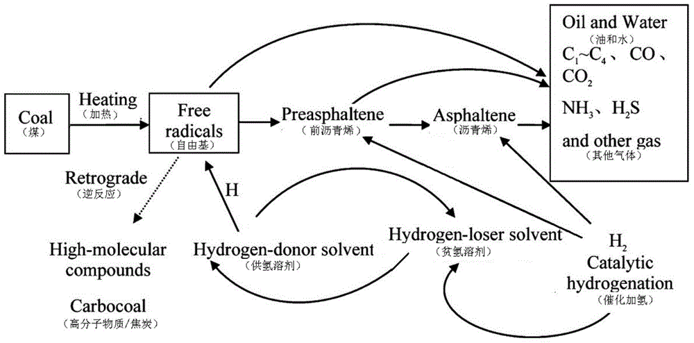 Direct coal liquefaction reaction kinetic model modeling method