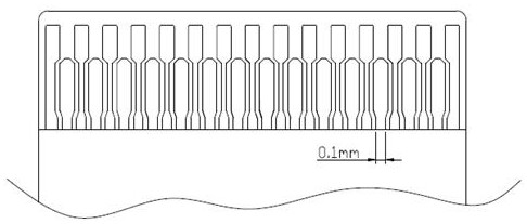 A flexible flat cable with a center distance of 0.3mm and its manufacturing method