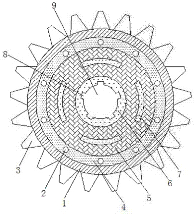 Machining gear with anti-wear function