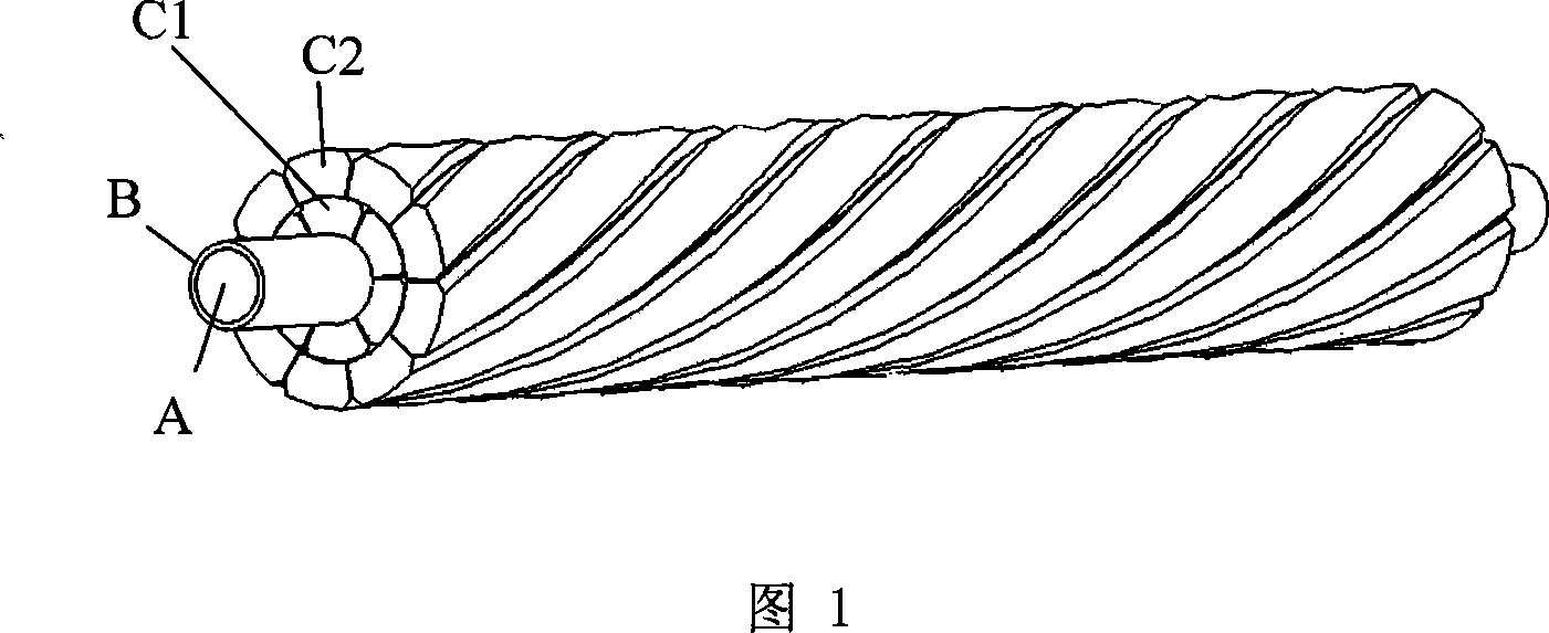 Heat-resisting and low expansion double capacity compound material core aluminum twisted wire and its making method