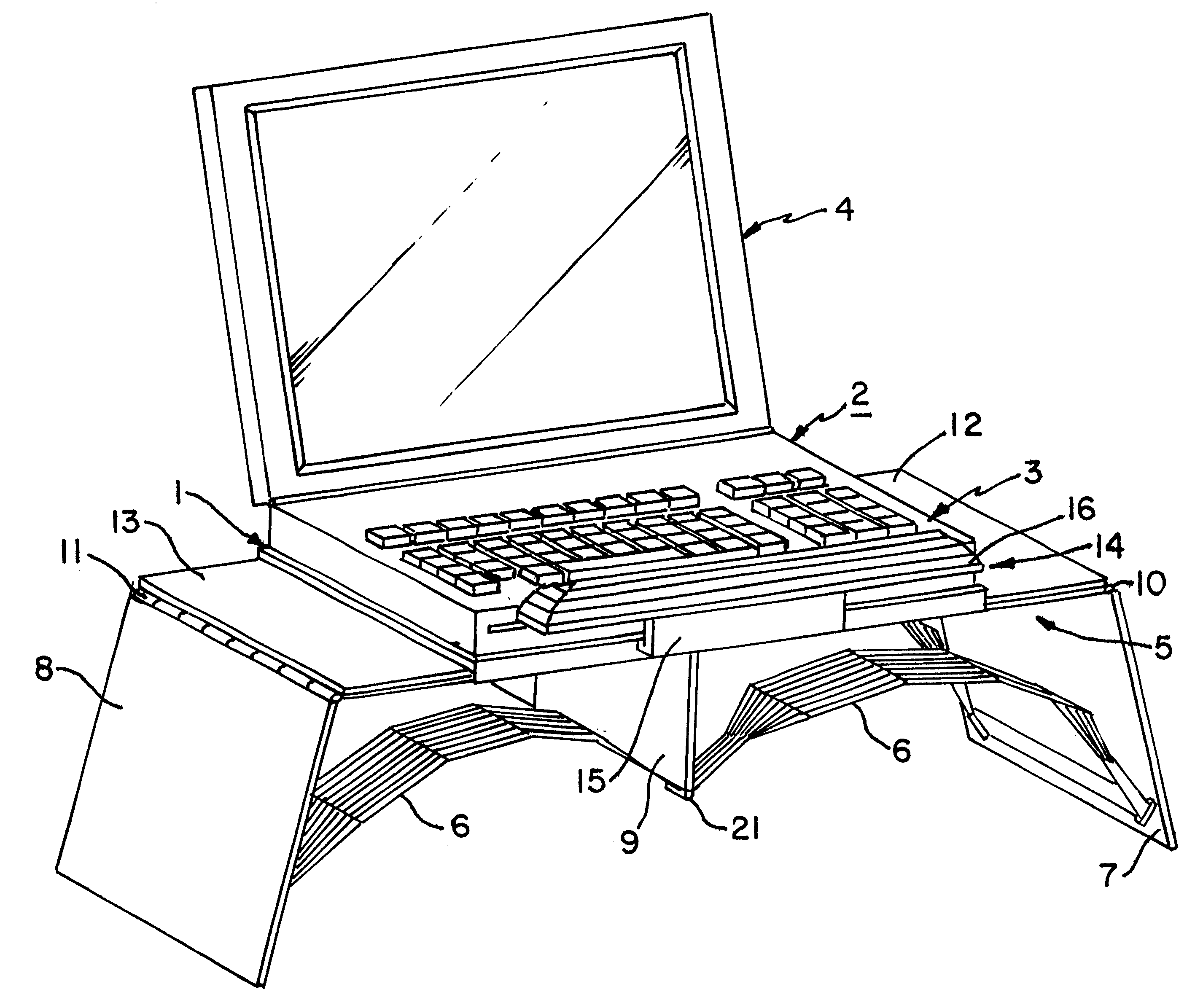 Laptop portable computer desk
