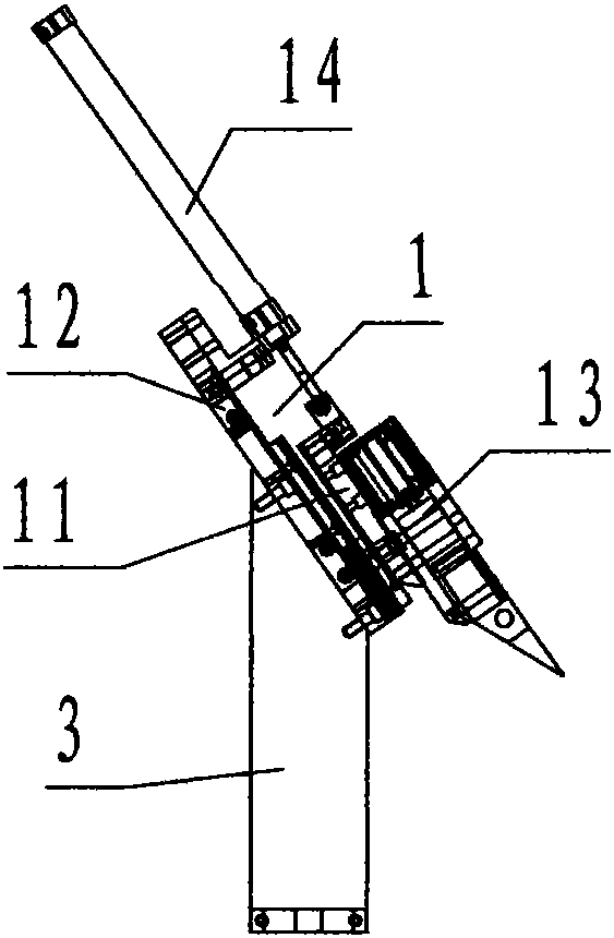 A pneumatic automatic device with long tail clamp