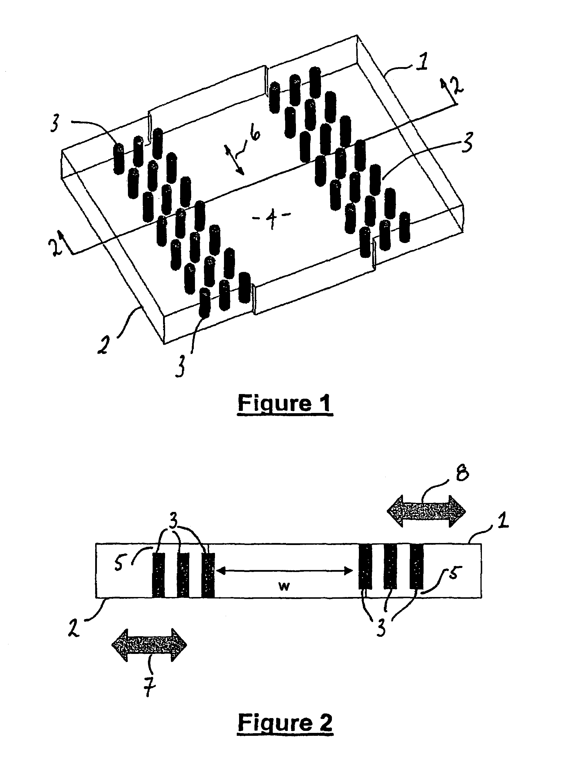 Waveguide and slotted antenna array with moveable rows of spaced posts