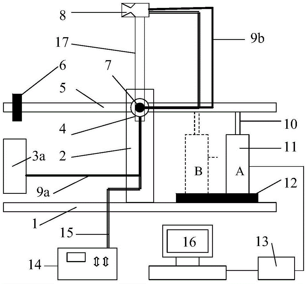 A device for measuring the tiny thrust of an engine with an adjustable range