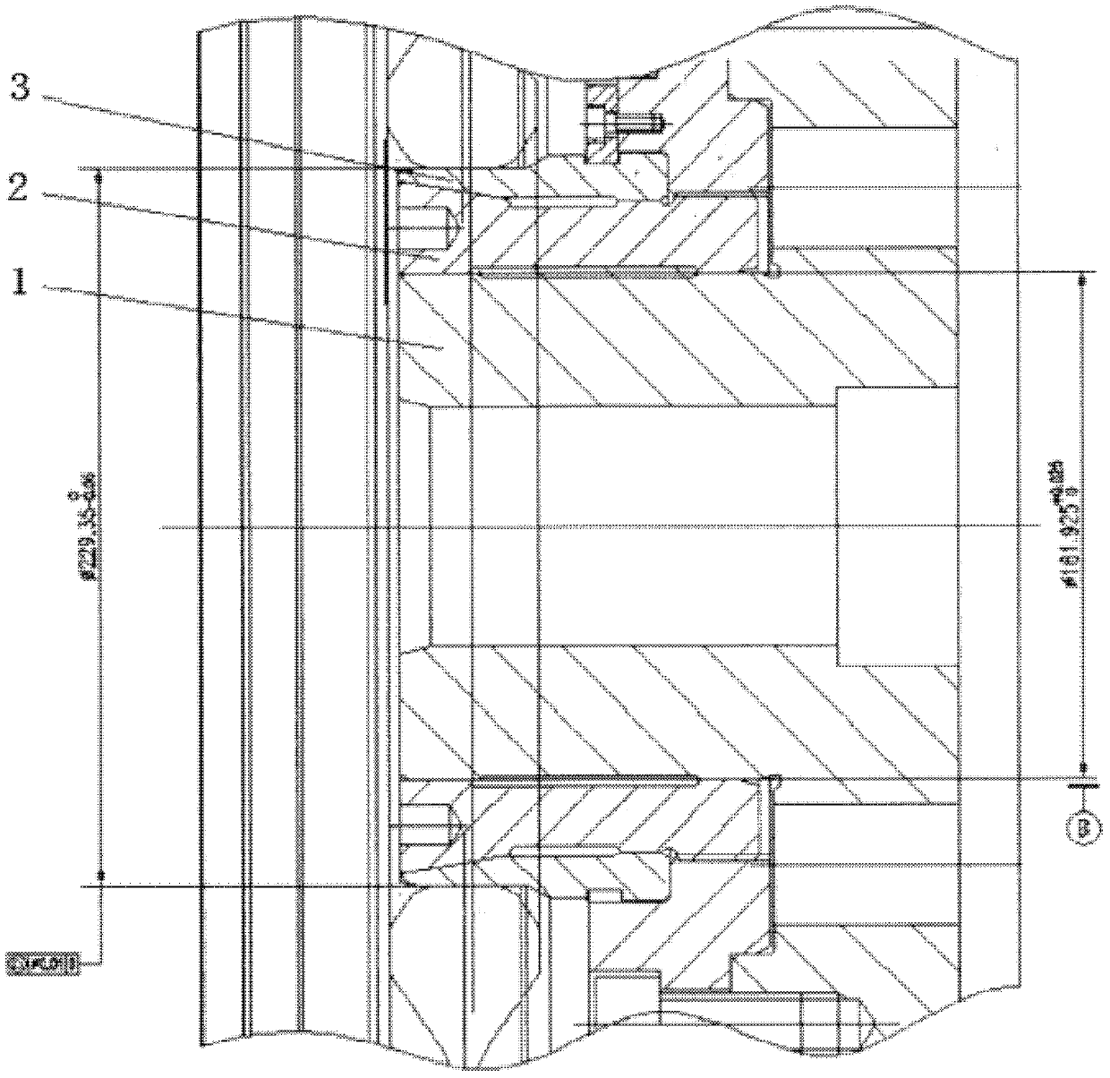 Inertia friction welding clamping mechanism for front drum of engine