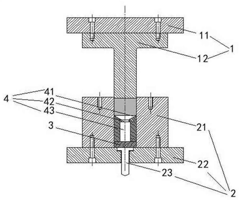 One-fire and one-time billeting die and method for alloy bar material and method for upsetting, extrusion and large deformation