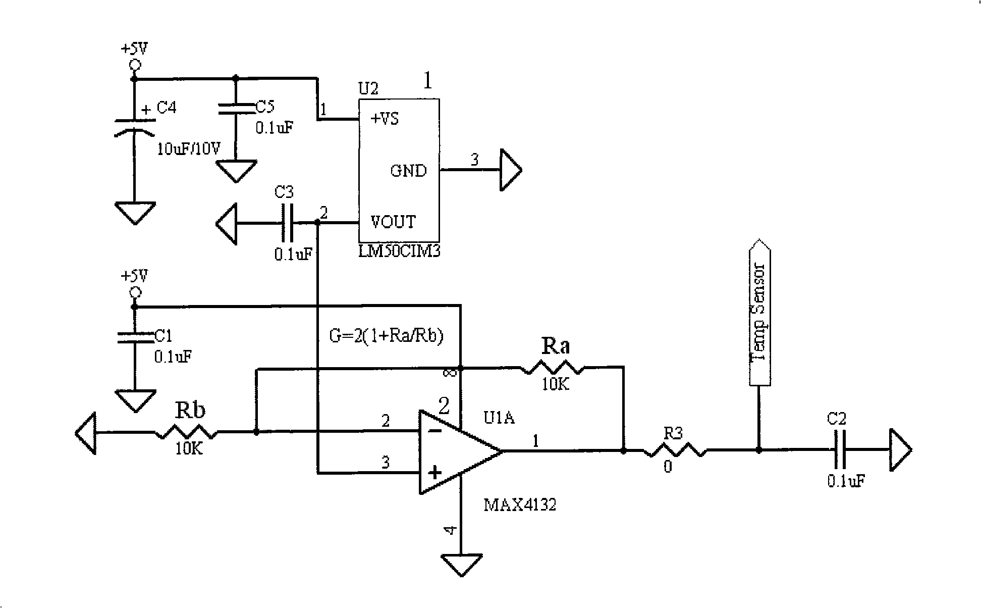 Radio-frequency power amplifier temperature detection circuit