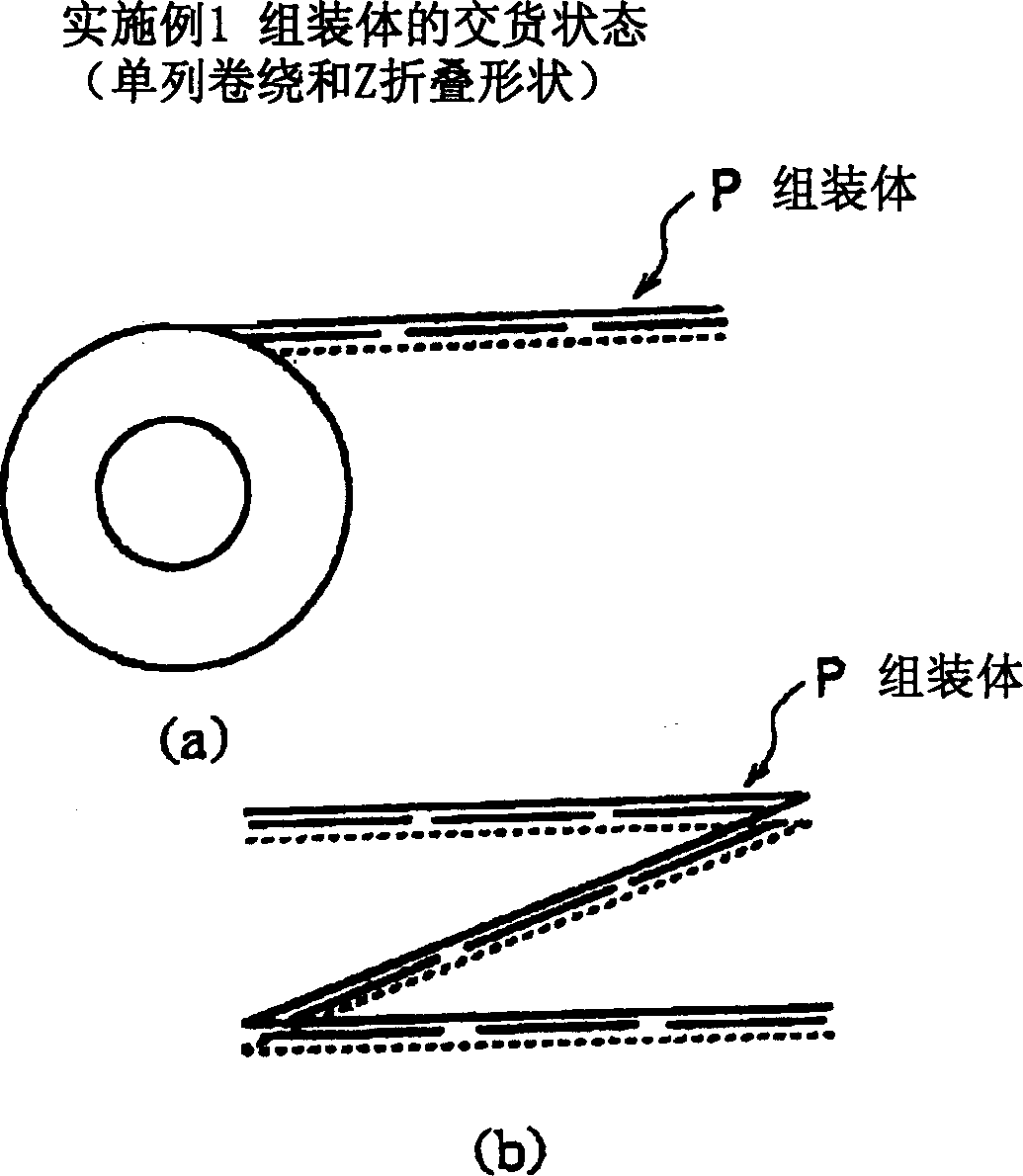 Sheet-form optical element package body, method of using sheet-form optical element, production method for sheet-form optical element package body, and production device for the same
