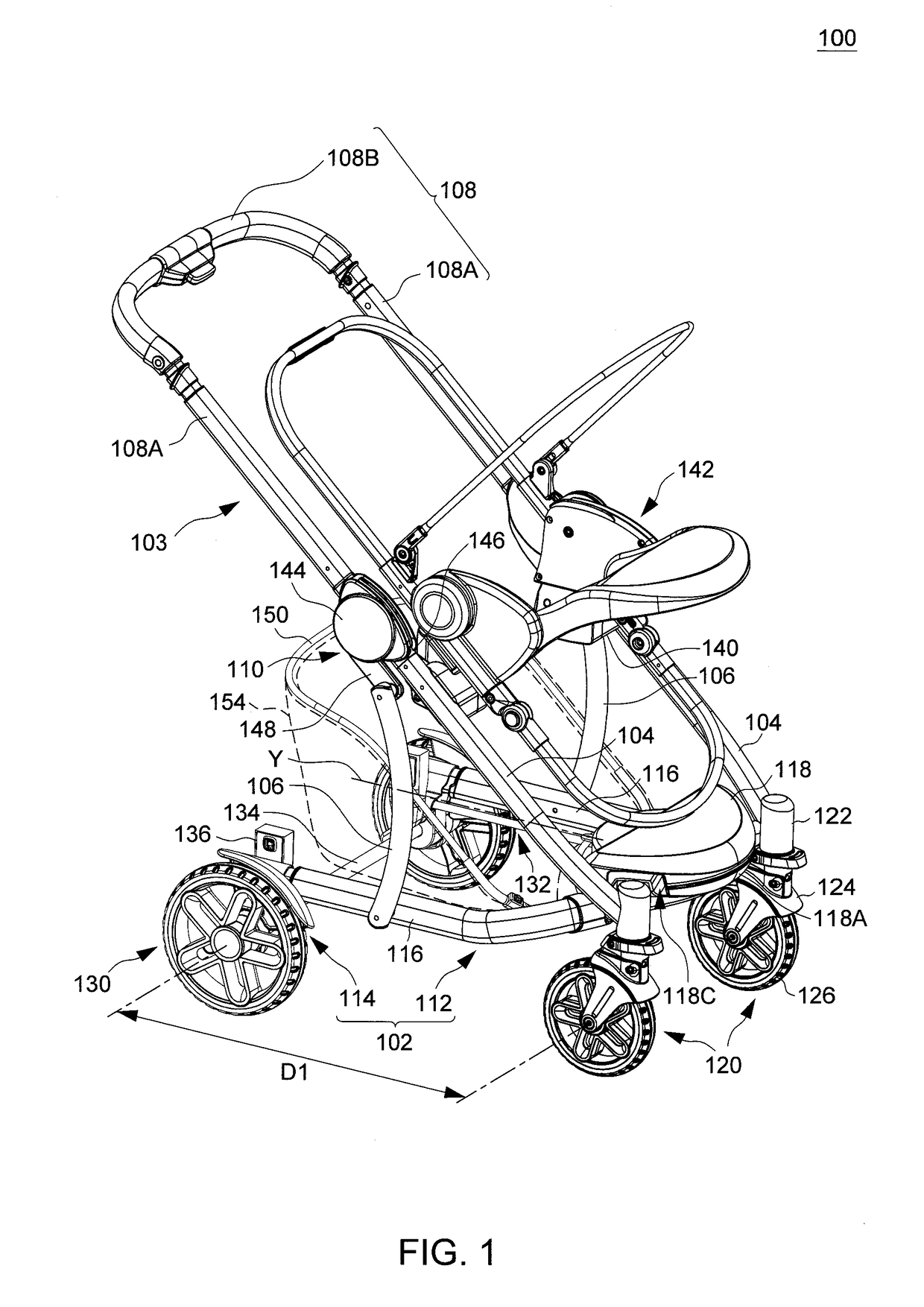 Child stroller apparatus having an expandable frame