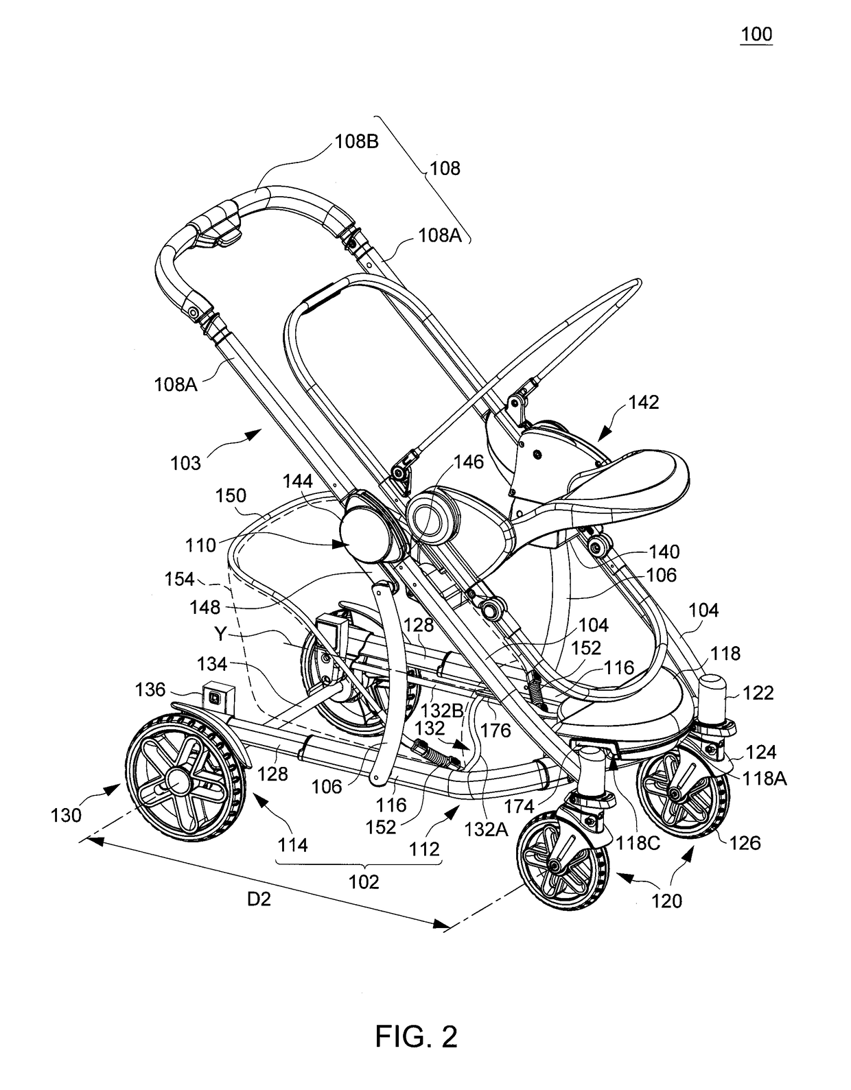 Child stroller apparatus having an expandable frame