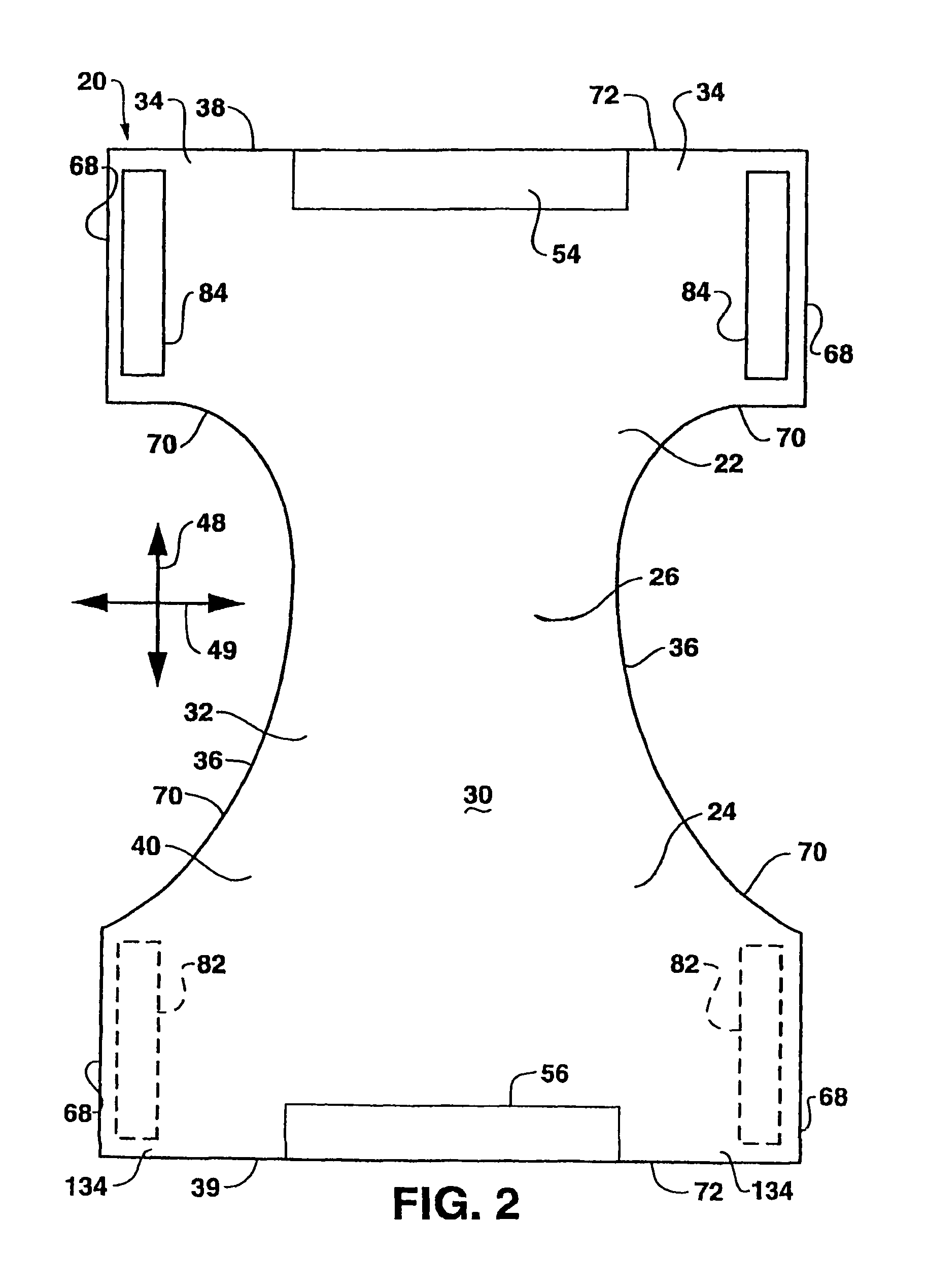 Absorbent garments with multipart liner having varied stretch properties