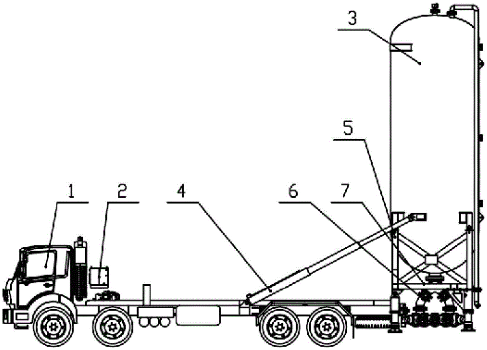 A fracturing sand mixing device