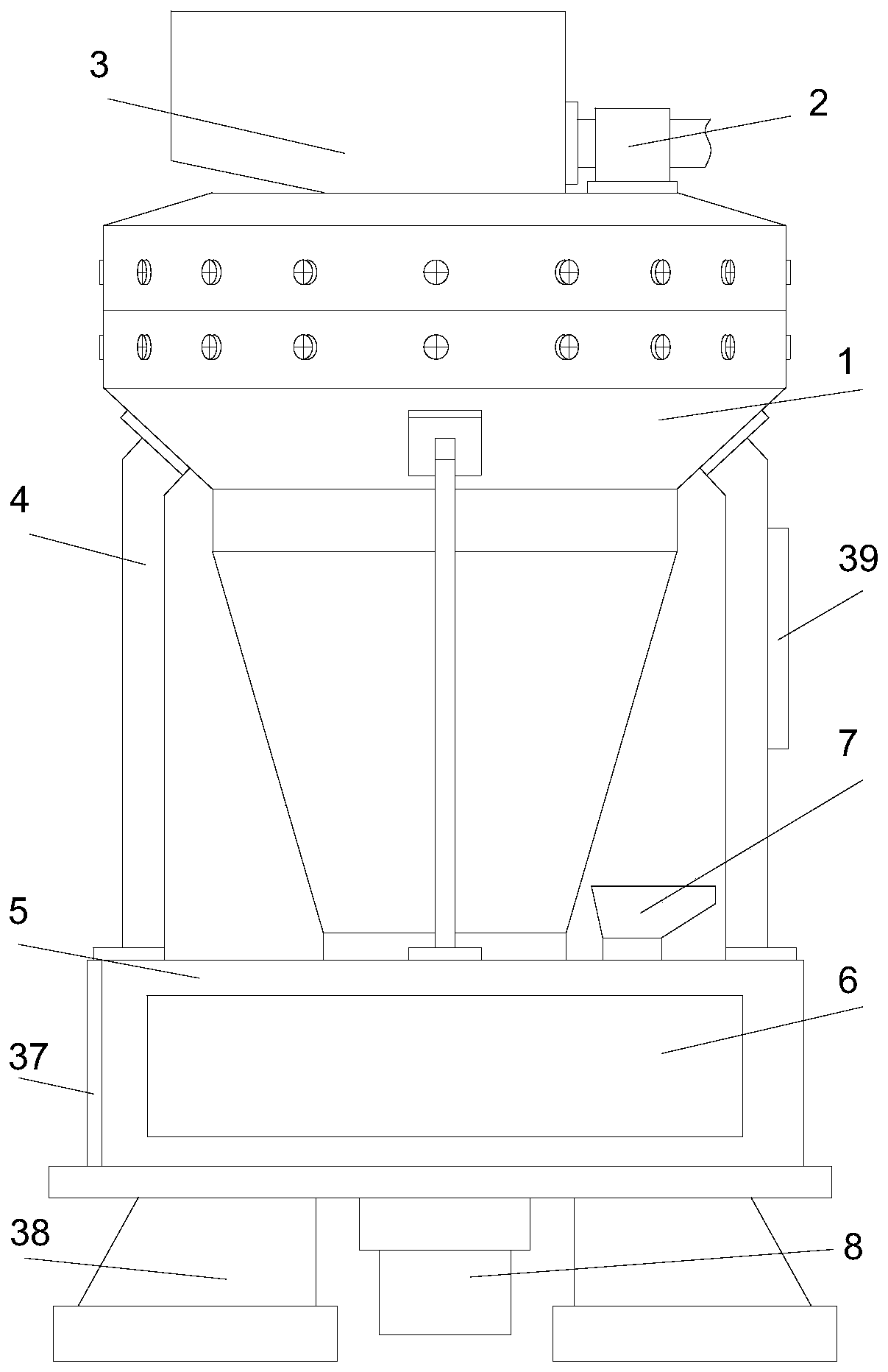 Mixing device for preparing pavement brick from building wastes