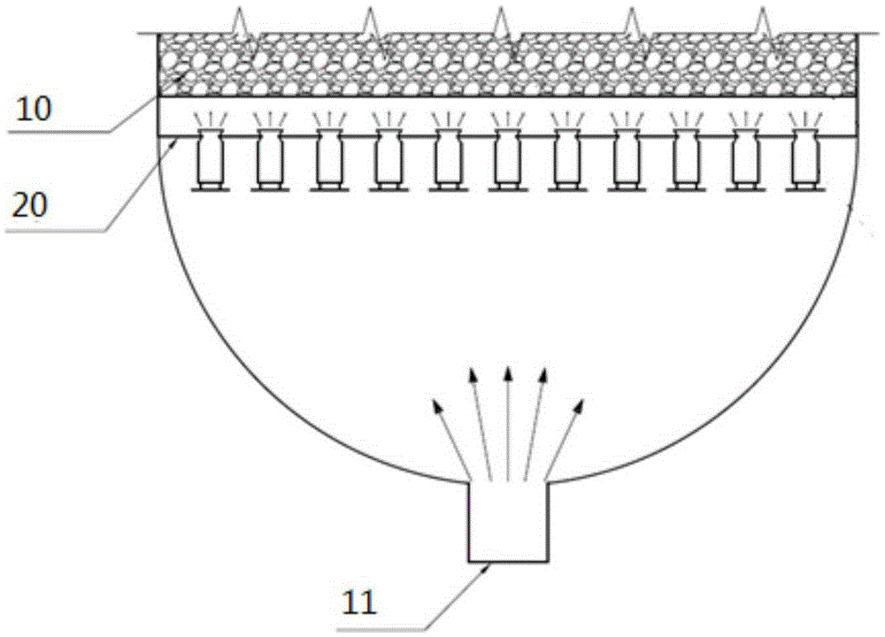 Upflow distributor and upflow reactor