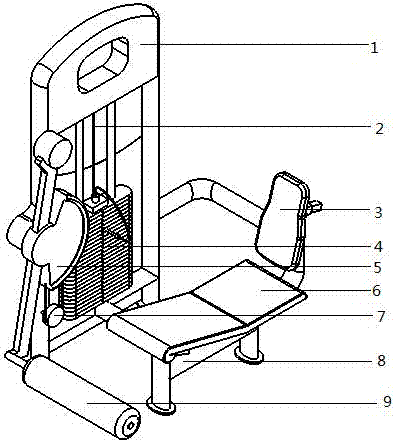 Sitting-type leg swing training rack and using method thereof