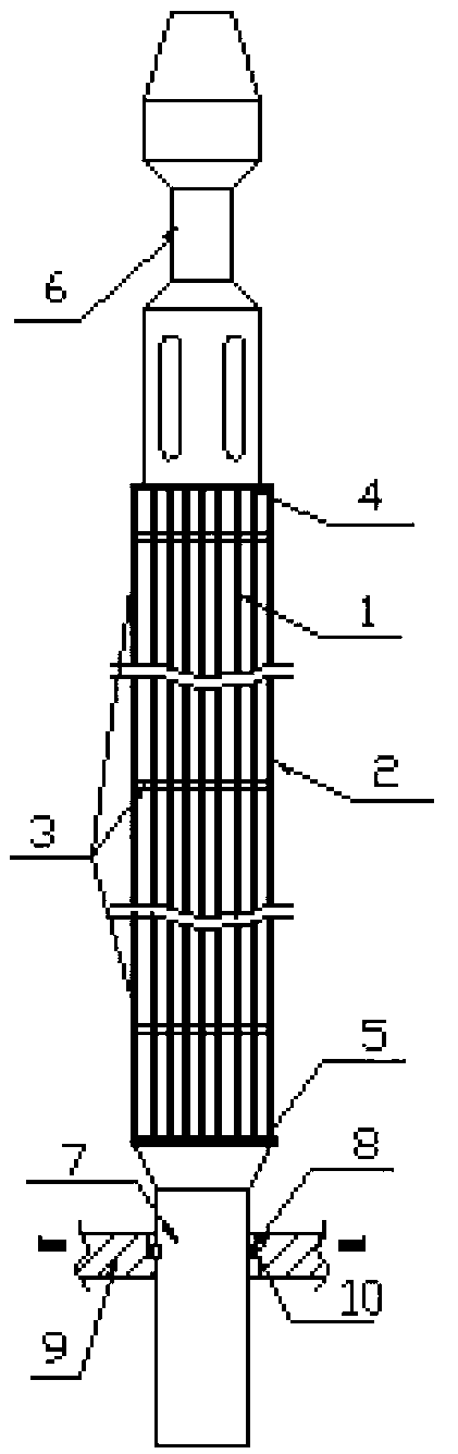Fuel component and fixing method for liquid heavy metal cooling reactor