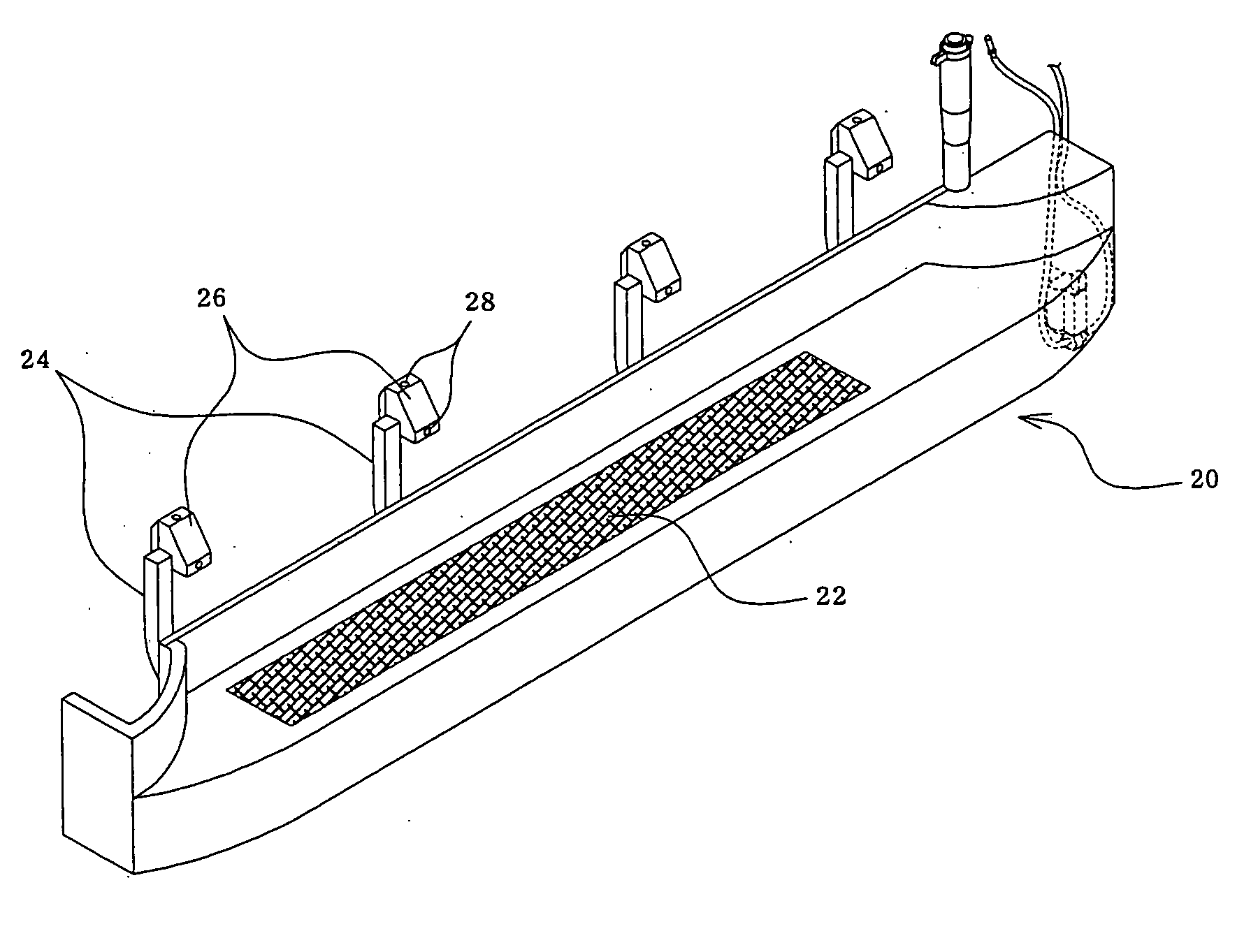Windshield washer fluid reservoir tank device for vehicles