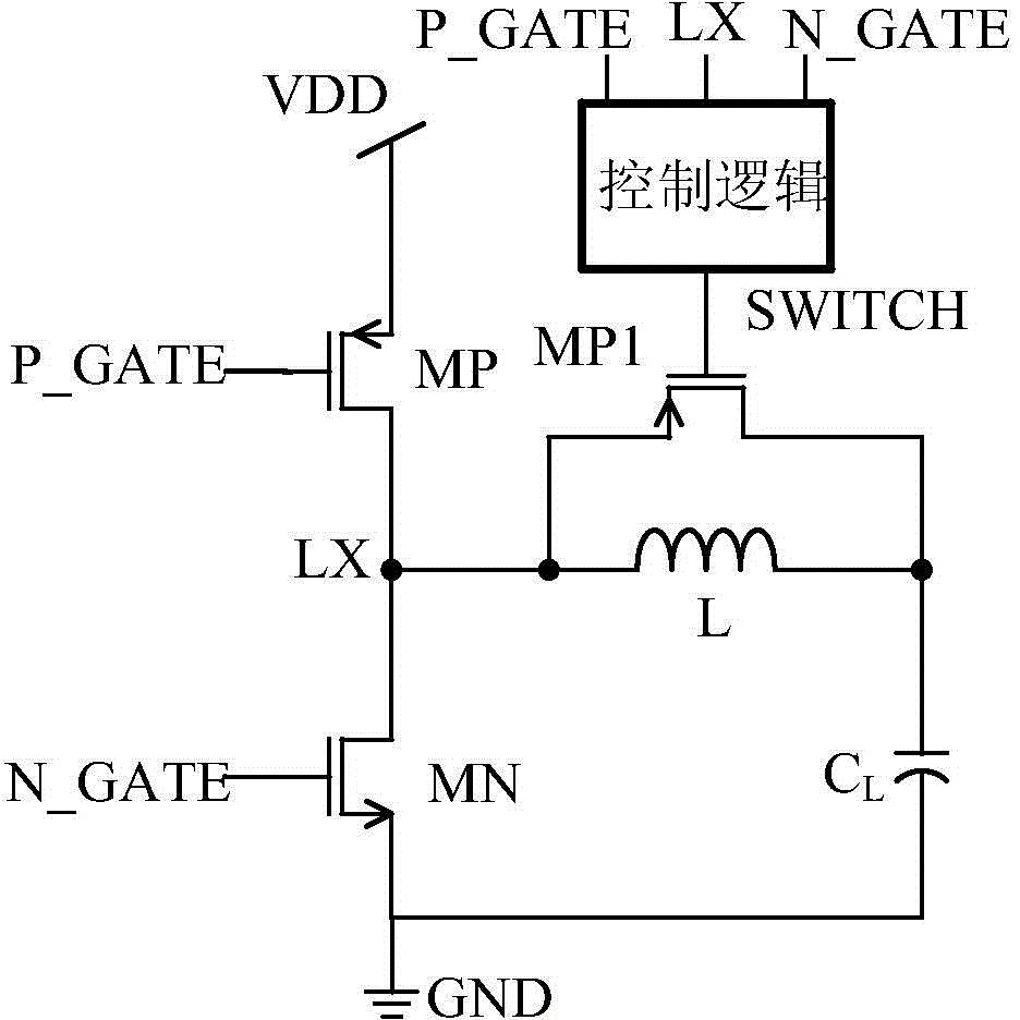 Anti-ringing circuit for integrated step-down dc/dc switching converter